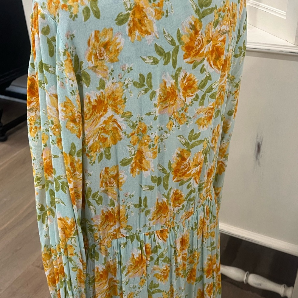 Roolee Floral Patterned Dress with Orange and Green Accents - Picture 5 of 10